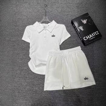Ženski polo set majica i suknja koja pristaje bokovima, ljeto 2025, pamuk 95%+, top s flutter rukavima, dugi rukav