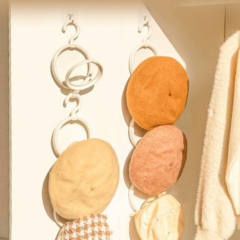 Zidni vješalica za kapu s višestrukim redovima kukica, moderni minimalistički dizajn, materijal PP, nosivost 2 kg