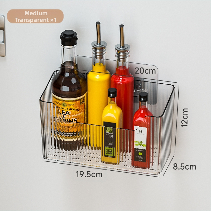 Virtuves skapja durvju uzglabāšanas kastīte, sienas stiprinājums, bez urbumiem, PET plastmasa, 2L tilpums