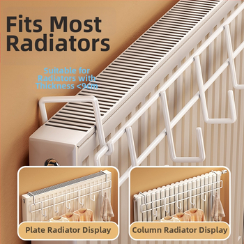 Radiátorkarika – lyuk nélküli, univerzális, vastított, hőálló (szénacél, teherbírás 10 kg, akasztó)