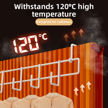 Radiátorkarika – lyuk nélküli, univerzális, vastított, hőálló (szénacél, teherbírás 10 kg, akasztó)