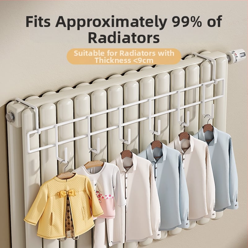 Radiátorkarika – lyuk nélküli, univerzális, vastított, hőálló (szénacél, teherbírás 10 kg, akasztó)