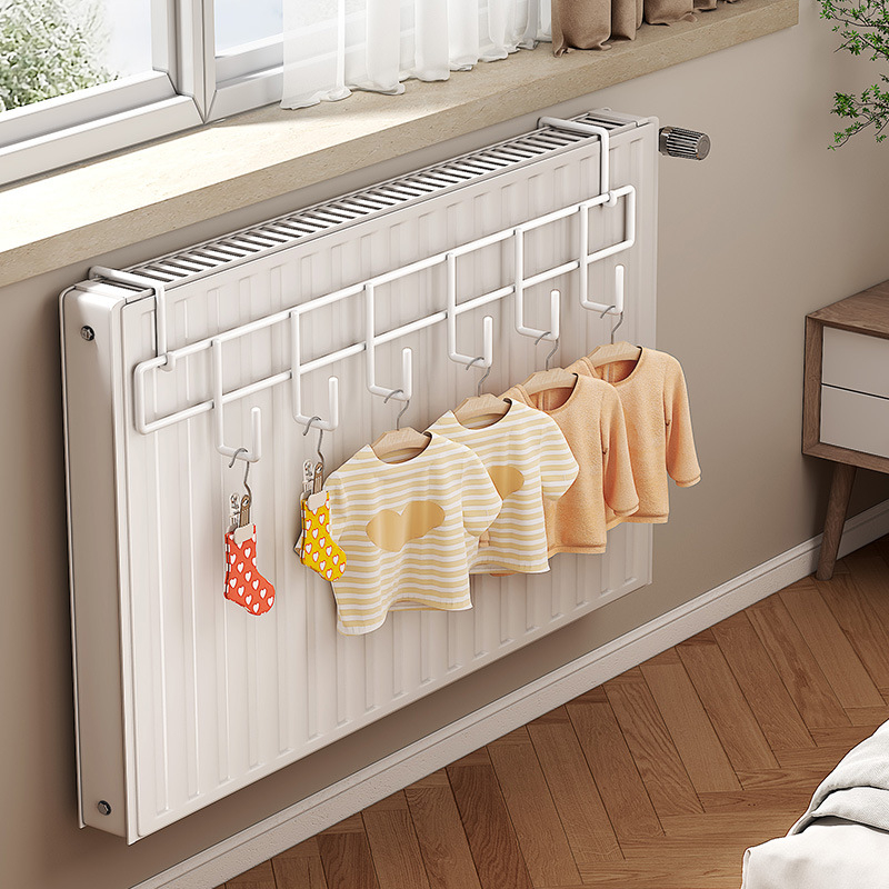 Radiátorkarika – lyuk nélküli, univerzális, vastított, hőálló (szénacél, teherbírás 10 kg, akasztó)