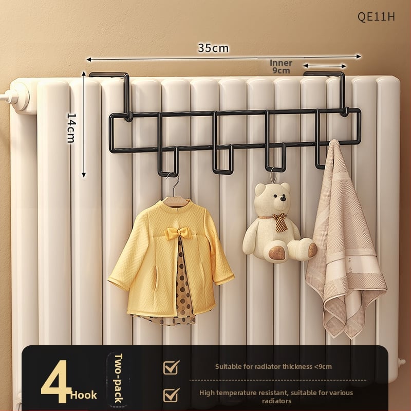 Radiátorkarika – lyuk nélküli, univerzális, vastított, hőálló (szénacél, teherbírás 10 kg, akasztó)