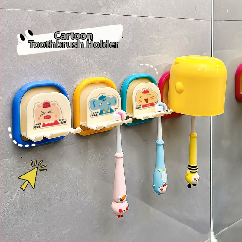 Seinale paigaldatav hambaharja hoidik, puurimata, plastikust, lastele mõeldud elektriliste hambaharjade jaoks, vannituba
