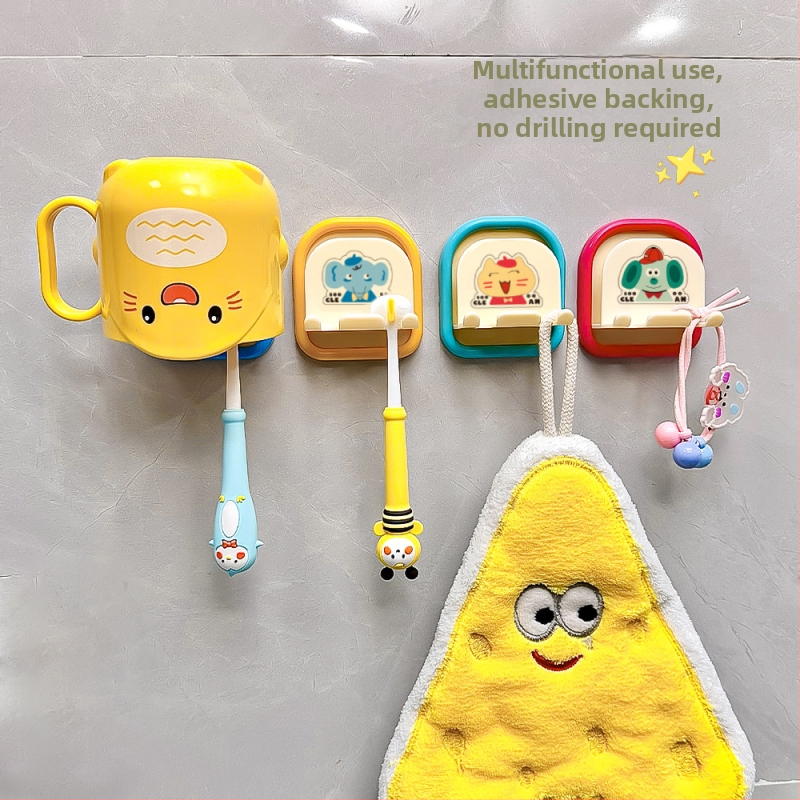 Seinale paigaldatav hambaharja hoidik, puurimata, plastikust, lastele mõeldud elektriliste hambaharjade jaoks, vannituba