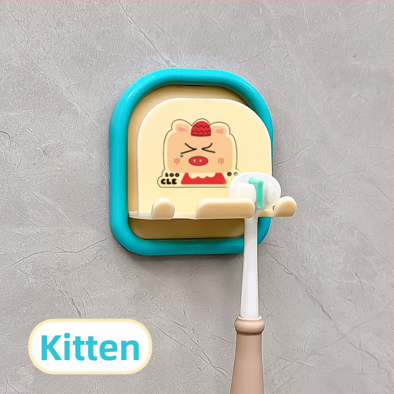 Seinale paigaldatav hambaharja hoidik, puurimata, plastikust, lastele mõeldud elektriliste hambaharjade jaoks, vannituba