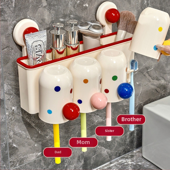 Seinasse paigaldatav hambaharja hoidik vaakumkorgiga, puurimisevaba, UV desinfitseerimine, kohandatav