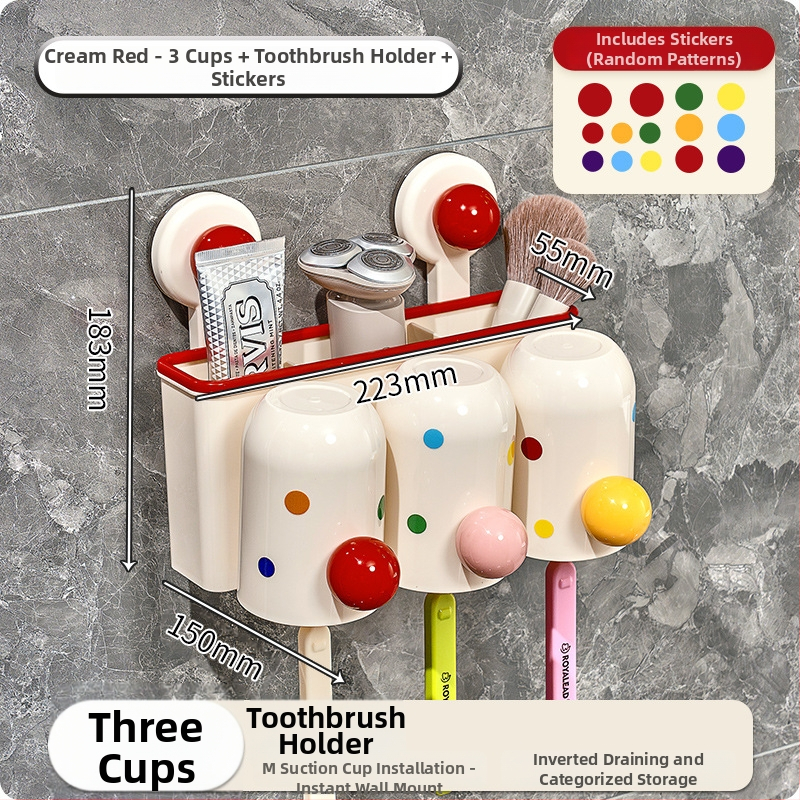 Seinasse paigaldatav hambaharja hoidik vaakumkorgiga, puurimisevaba, UV desinfitseerimine, kohandatav