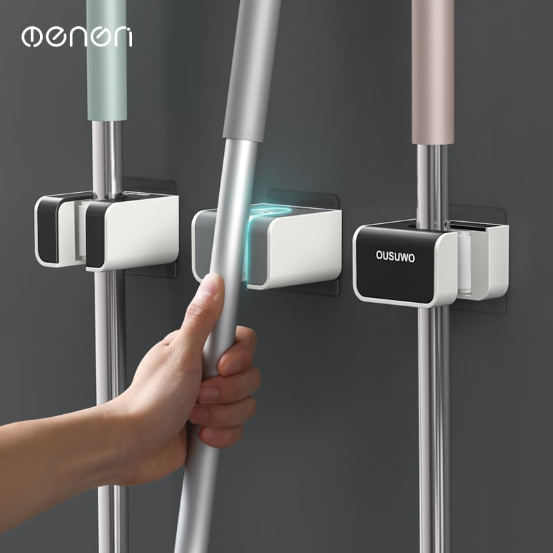 Sienas stiprināms mopam un slotai – bez urbšanas, ABS materiāls, Moni zīmols, 0,3 kg, mūsdienīgs vienkāršs stils