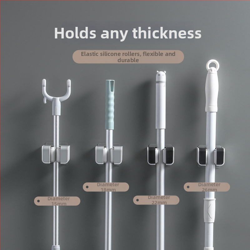 Sienas stiprināms mopam un slotai – bez urbšanas, ABS materiāls, Moni zīmols, 0,3 kg, mūsdienīgs vienkāršs stils