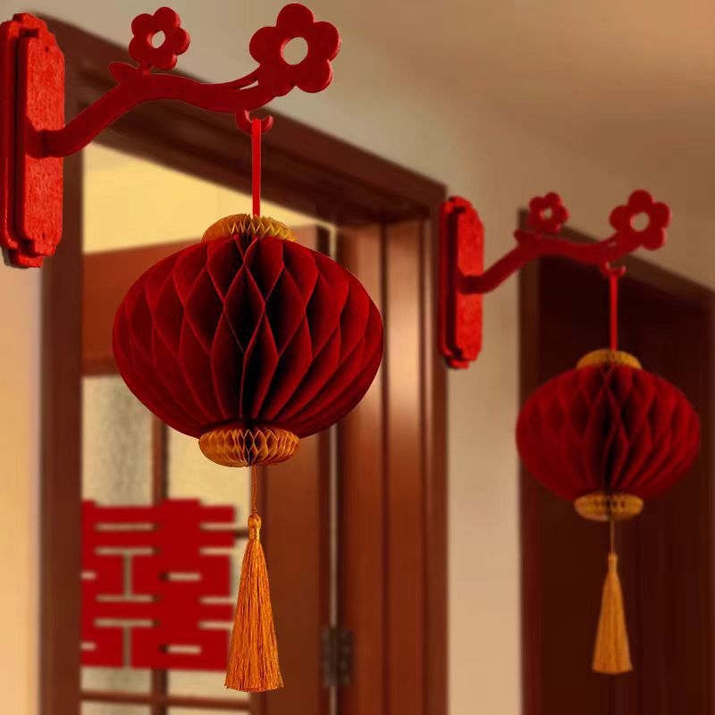 Laternu dekors durvīm/uz sienas, neregulāras formas, DIY, mūsdienīgs vienkāršs stils, karstais nospiedums un silkscreen druka