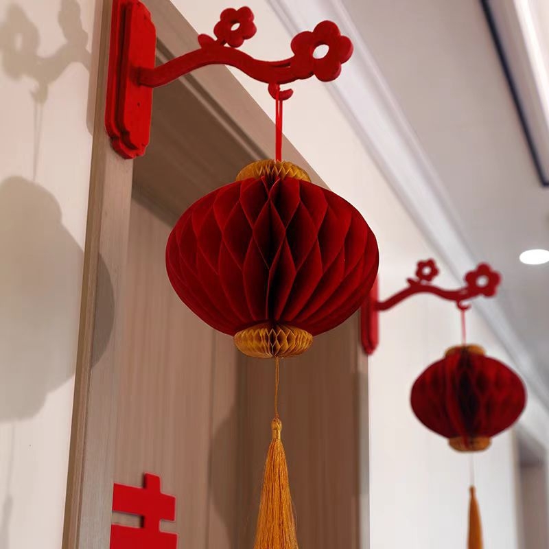 Laternu dekors durvīm/uz sienas, neregulāras formas, DIY, mūsdienīgs vienkāršs stils, karstais nospiedums un silkscreen druka