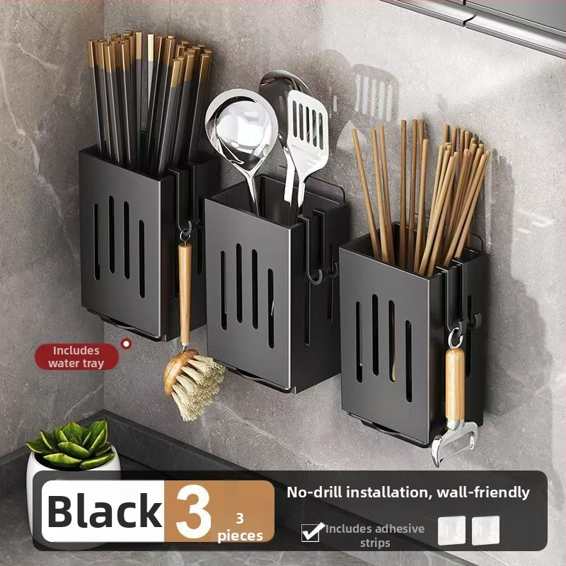 Fali szerelhető konyhai eszköztároló kosár, PP anyag, modell 111000223