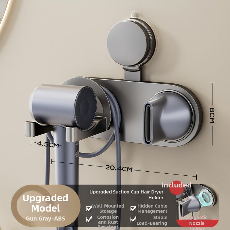 Plastikust juukselõõri hoidik, imava kummi, seinakinnitusega, perforatsiooniline kujundus, CEi sertifikaat, tootekood Pxx695738122989