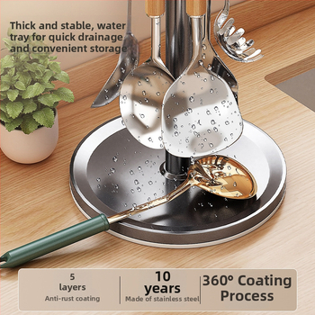 Pöörlev spatulakaupa tööpinna jaoks, seina köögitarvikute organiseerija, Space alumiinium, ilma paigalduseta