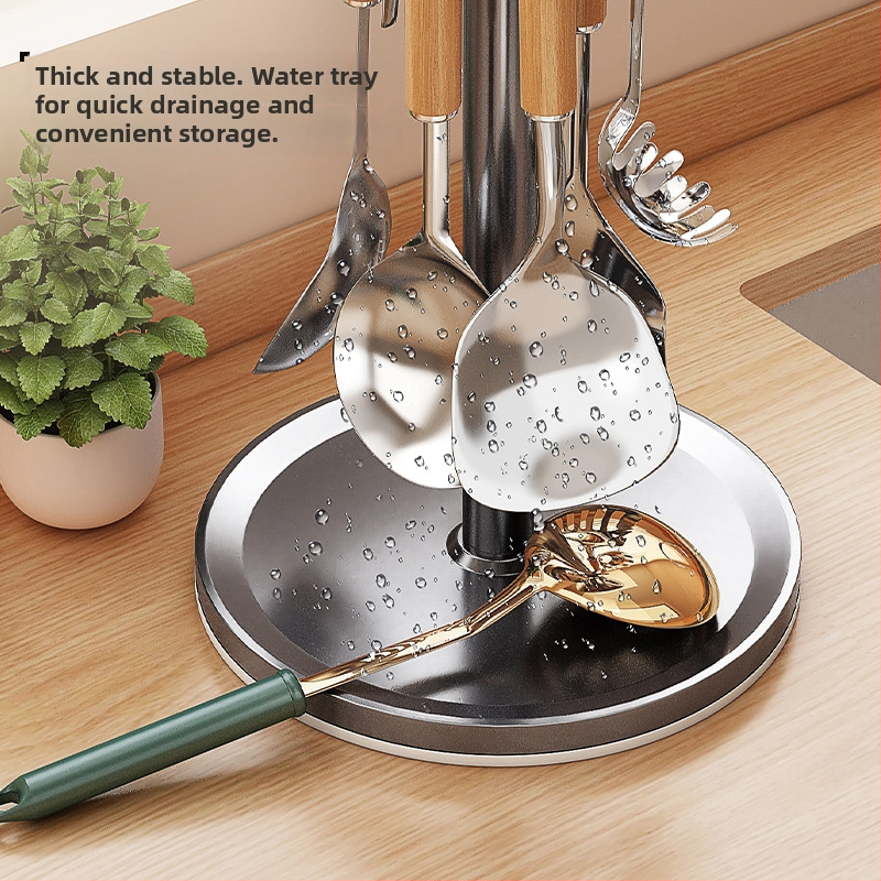 Pöörlev spatulakaupa tööpinna jaoks, seina köögitarvikute organiseerija, Space alumiinium, ilma paigalduseta