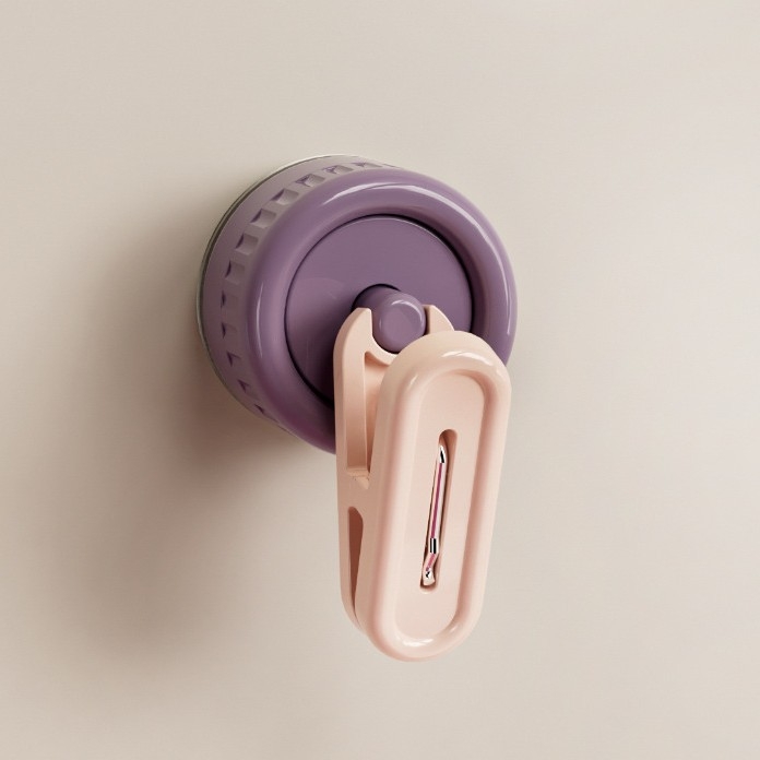 Rotirajući držač za skladištenje s usisnom čašom — plastika, jedan kuk, nosivost 0–1 kg, lansiran 2024.