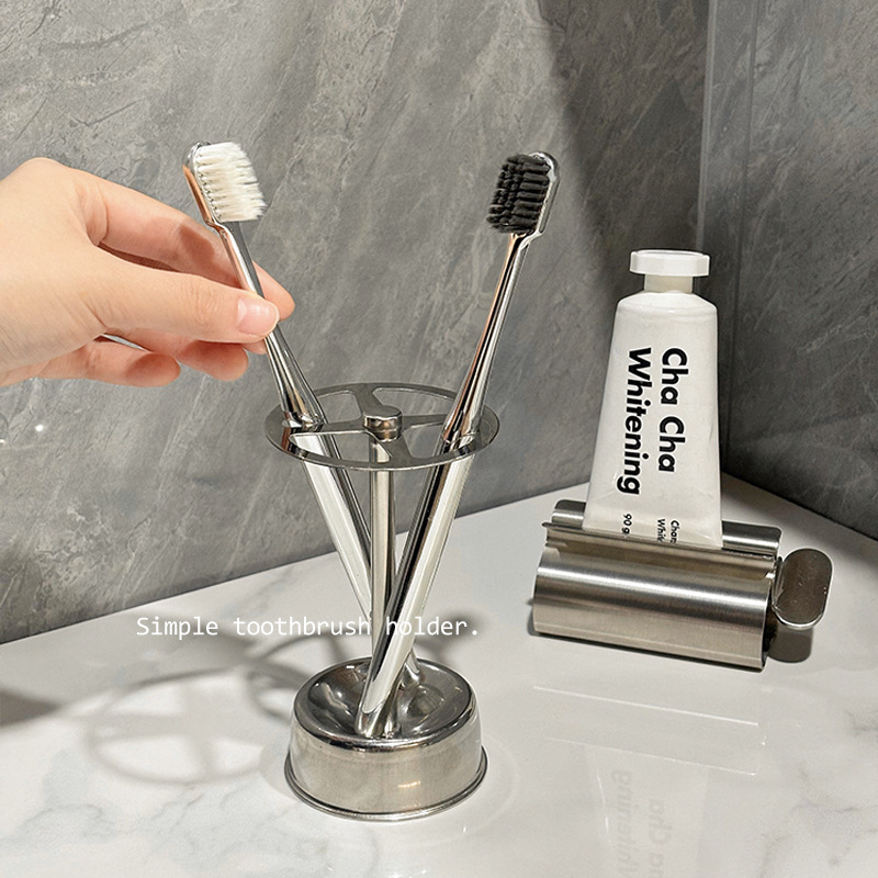 Roostevabast terasest hambaharja hoidja, laua pinnale hoiustamise hoidik, puurimist pole vaja, Lemon Book bränd