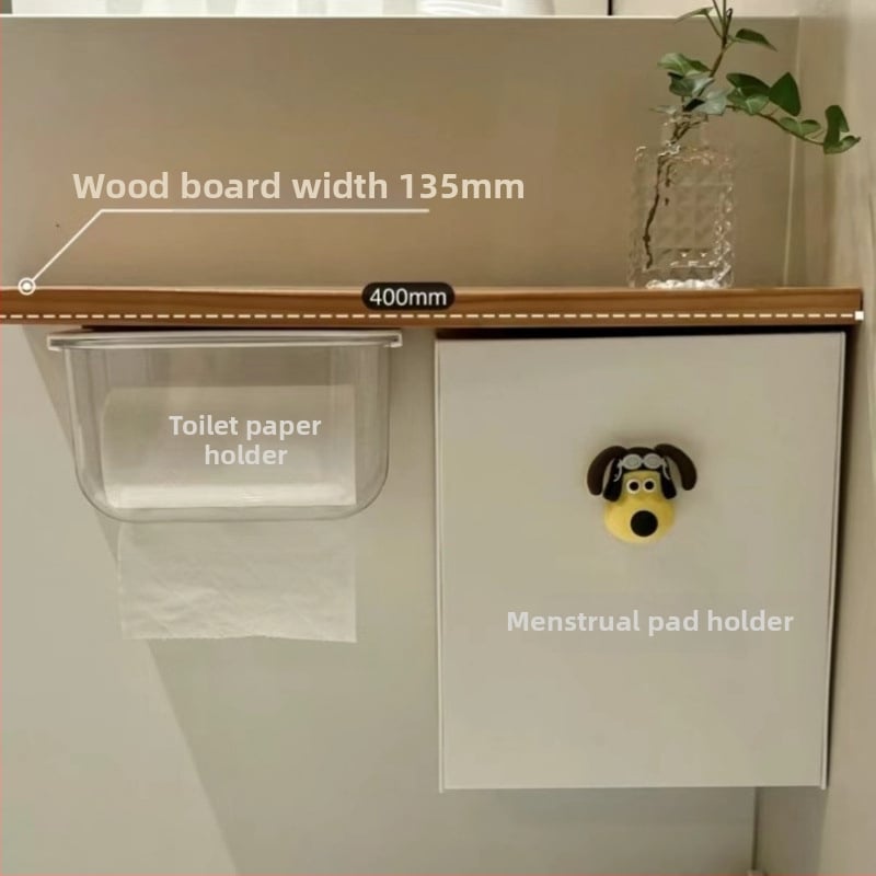 Vannas istabas sienas uzglabāšanas kārba tualetes papīram, ūdensnecaurlaidīga, caurspīdīga, no polipropilēna, tilpums 2 l