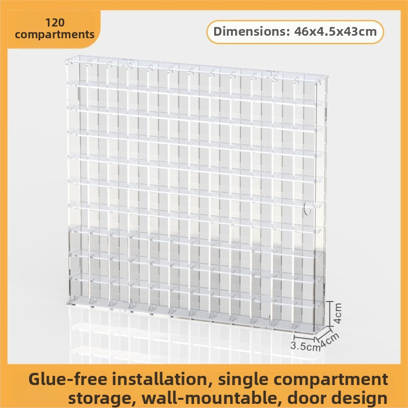 Caurskatāma akrila vitrīna figūrām, sienas piestiprināšanai, noņemama, 18 L ietilpība