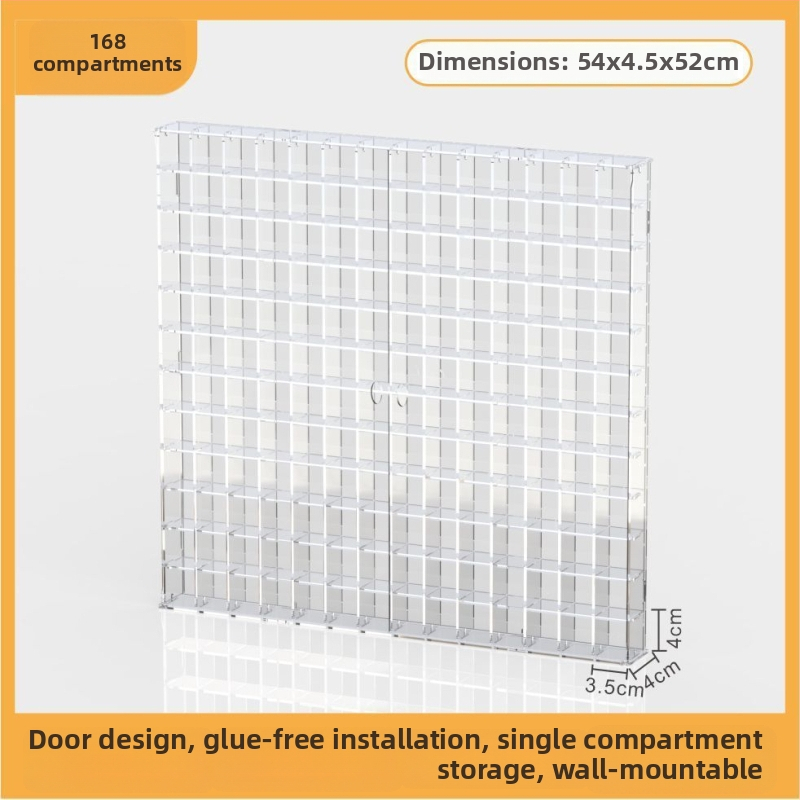 Caurskatāma akrila vitrīna figūrām, sienas piestiprināšanai, noņemama, 18 L ietilpība