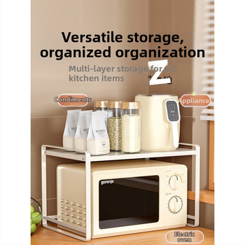 Fali konyhai tároló mikrosütőhöz és edényekhez, rétegzett polc a tányérok és fűszerek rendezésére, modern minimalista dizájn, telepítés nélkül