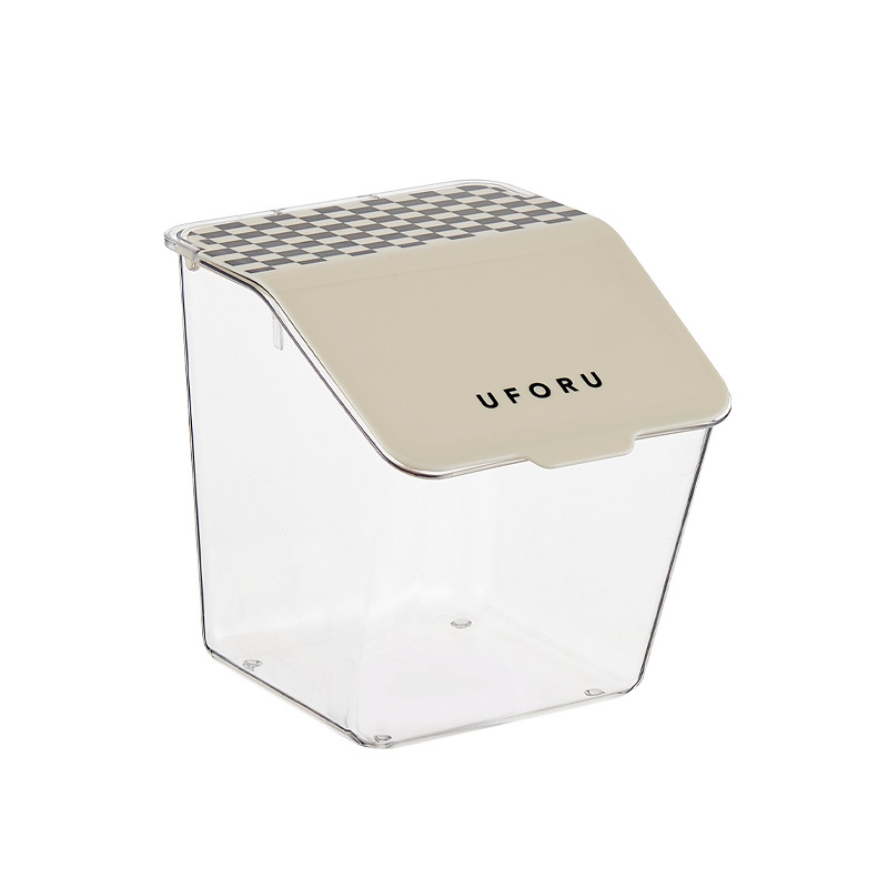 Transparentais sienas vannas istabas uzglabāšanas konteineris mazām lietām ar flip-top vāciņu