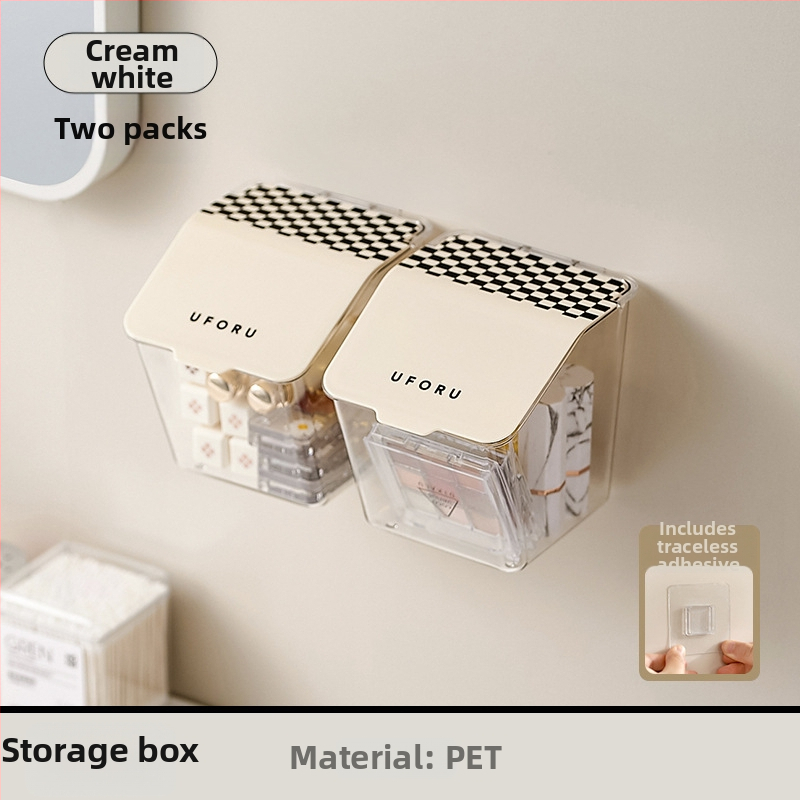 Transparentais sienas vannas istabas uzglabāšanas konteineris mazām lietām ar flip-top vāciņu