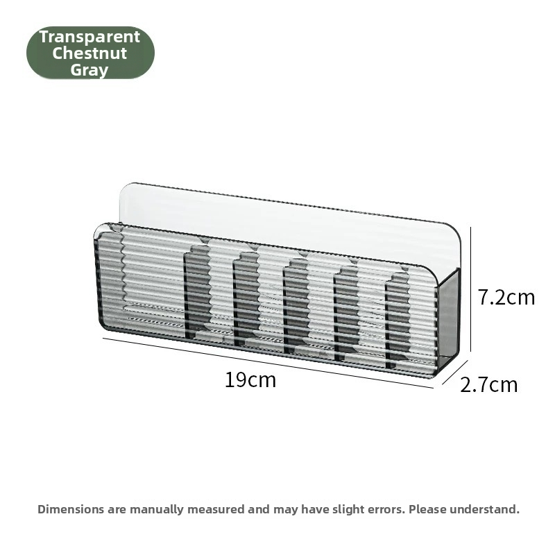 Sienas stiprināms uzglabāšanas plaukts tējuma maisiņiem un kafijas kapsulām – taisnstūra modelis, PS materiāls, japāņu stils, uzglabāšana un organizēšana