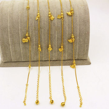 Απλή γυναικεία αλυσίδα αστραγάλου από κράμα, με καμπανάκι και μοτίβο χρυσόψαρο