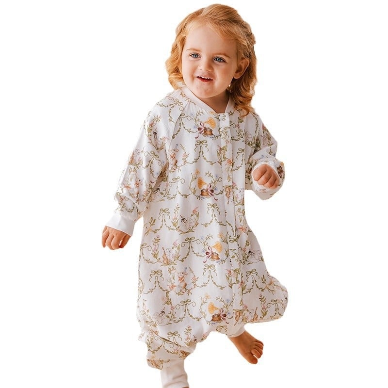 Hordozható baba alvózsák osztott lábakkal, dupla rétegű pamut, 1–3 éveseknek (80–100 cm), nylon cipzár, nyár–tavasz–ősz