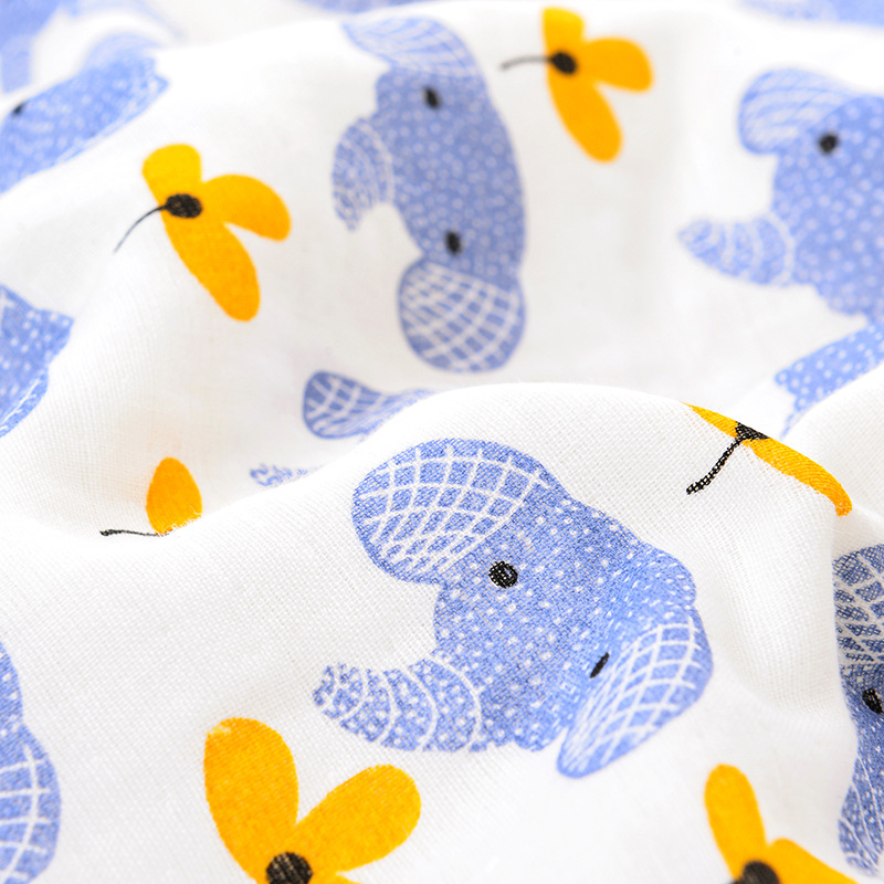 Dječji spavaći vreć za sve sezone, šest slojeva pamučne gaze, punjenje od šupljeg pamuka, crtani uzorak, normalna debljina, zatvarač od smole