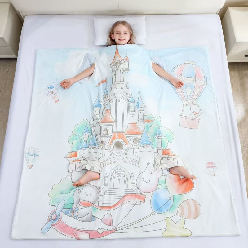 Laste magamiskott koos anti-kick tekiga, suvine jaheduse eest, polüesterkiud, täidis: kiud ja siid, kaal 1.1–1.5 kg, bränd Sleep Silk