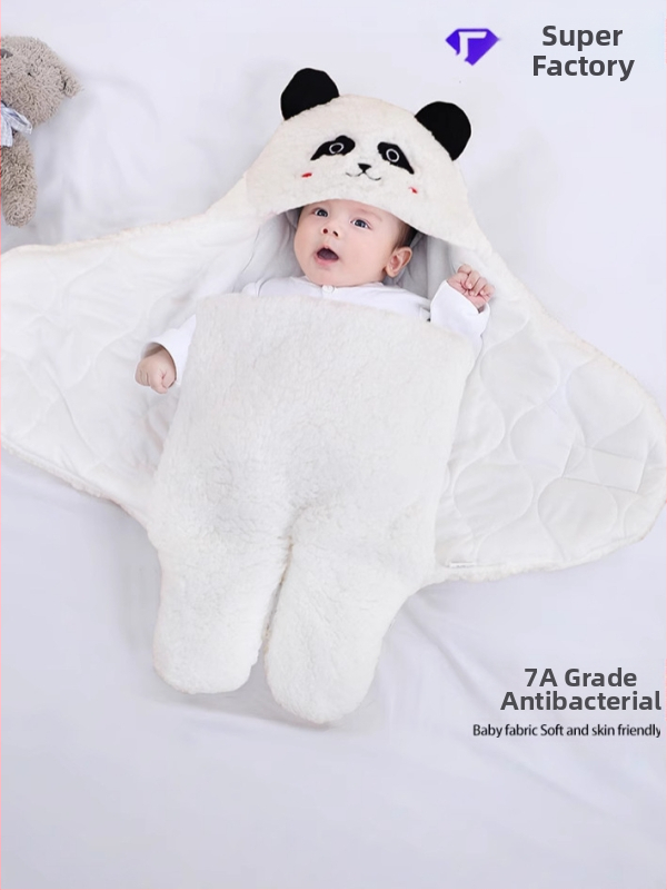 Beba zagrljaj swaddle spavaći vreća s ovčjom kožom — Materijal: ovčja koža; Nadjev: Drugo; Prikladno za dojenčad i malu djecu; Sigurnost: Klasa B; Sezona: Proljeće