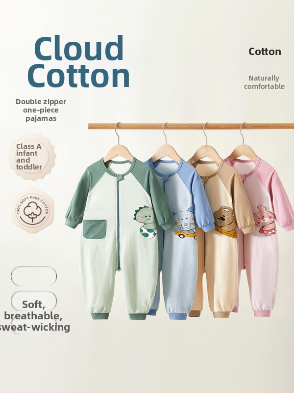 Laste ühekordne magamispüksid koduseks kasutamiseks, unisex, kevad-suvi, 95% puuvill, karikatuurimuster, niiskust juhtiv