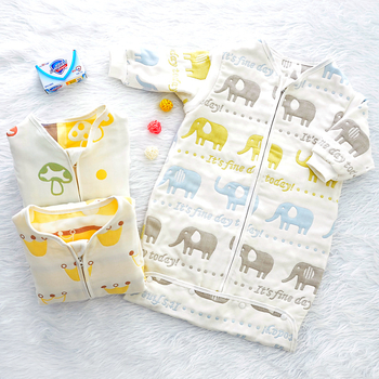 Dječji spavaći vreć od 100% pamuka gaze, 6-slojna, s odvojivim rukavima, u stilu omotnice, za sve sezone