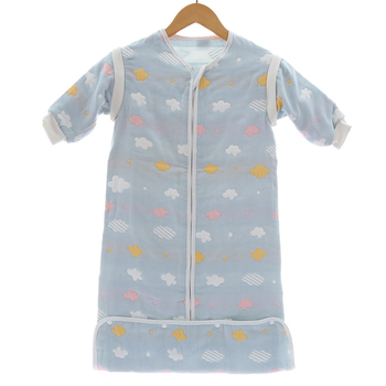 Dječji spavaći vreć od 100% pamuka gaze, 6-slojna, s odvojivim rukavima, u stilu omotnice, za sve sezone