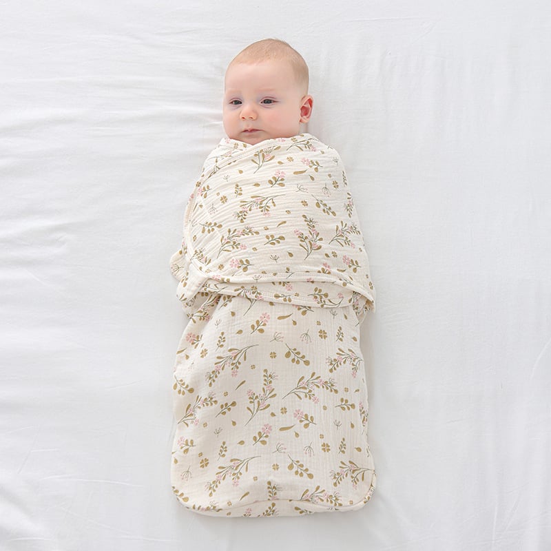 Baba cocoon stílusú hálózsák, pamut anyag, selyem töltet, nylon cipzár