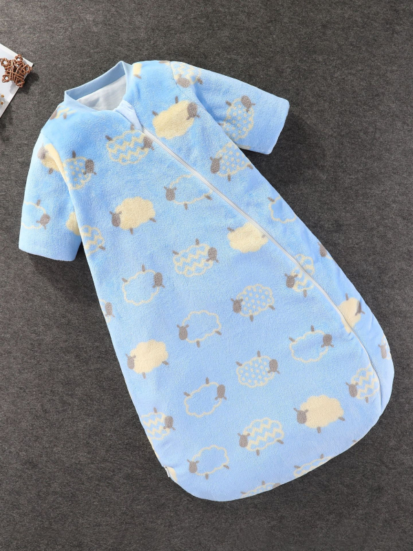 Hálózsák babák és kisgyermekek számára (1–3 év), flanel külső anyag, poliészter bélés, rajzolt minta