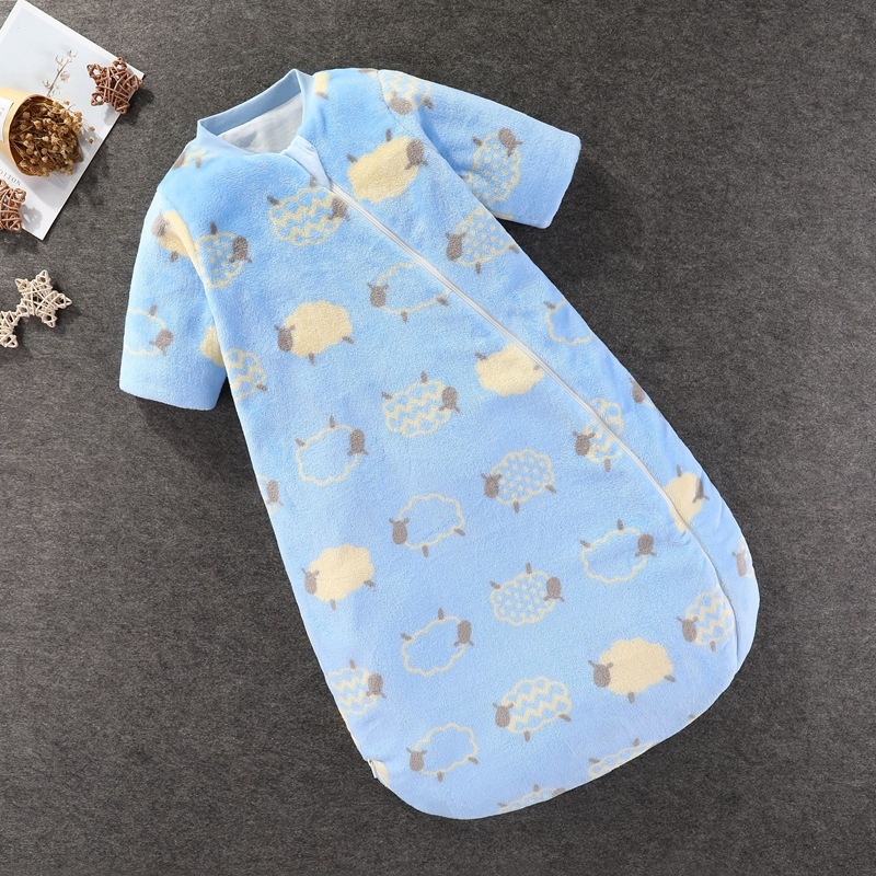 Hálózsák babák és kisgyermekek számára (1–3 év), flanel külső anyag, poliészter bélés, rajzolt minta