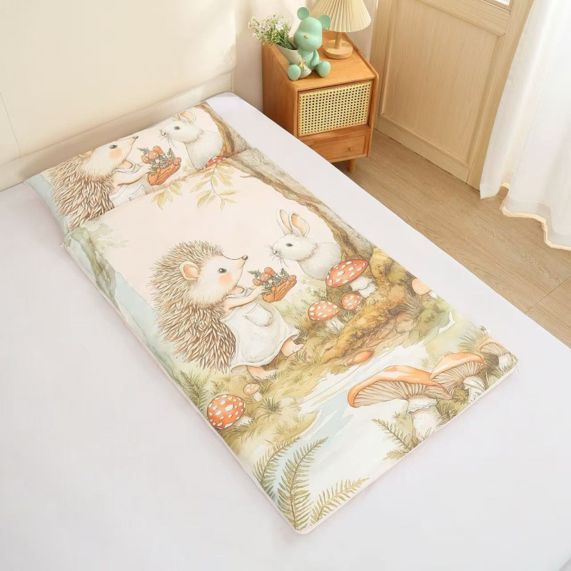 Laste talvine magamiskott eemaldatava disainiga, 100% puuvillane kangas, täide kaal 2–2,5 kg, täidis kiud, stiil karikatuur