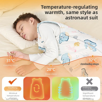 Lapse vestistiiliga magamiskott kevad- ja sügisperioodiks, eraldatavate jalgade ja kõhu kaitsega, puuvillane väliskangas, polüesteritäidis