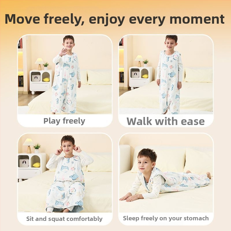 Lapse vestistiiliga magamiskott kevad- ja sügisperioodiks, eraldatavate jalgade ja kõhu kaitsega, puuvillane väliskangas, polüesteritäidis