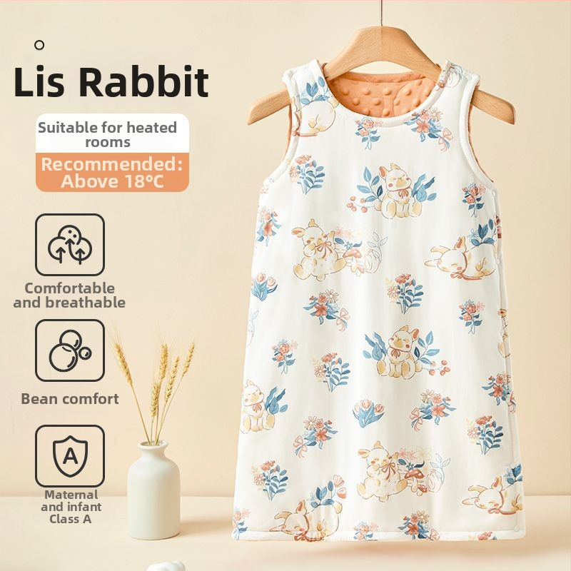 Lapse vestistiiliga magamiskott kevad- ja sügisperioodiks, eraldatavate jalgade ja kõhu kaitsega, puuvillane väliskangas, polüesteritäidis