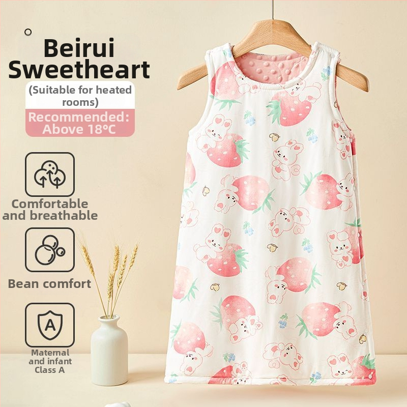 Lapse vestistiiliga magamiskott kevad- ja sügisperioodiks, eraldatavate jalgade ja kõhu kaitsega, puuvillane väliskangas, polüesteritäidis