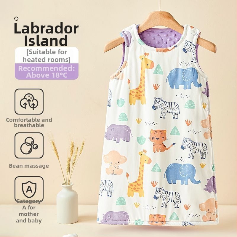 Lapse vestistiiliga magamiskott kevad- ja sügisperioodiks, eraldatavate jalgade ja kõhu kaitsega, puuvillane väliskangas, polüesteritäidis