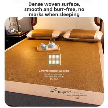 Mat protiv komaraca s pelinom, Ice Silk hlađenje prostirka, set od 3 komada, sklopiva dvostruka, u stilu rottana, za dom ili dom učenika