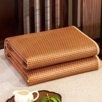 Trodijelni sklopivi set prostirki za krevet s Ice Silk matom, dizajn od ratana, šivanje splicing