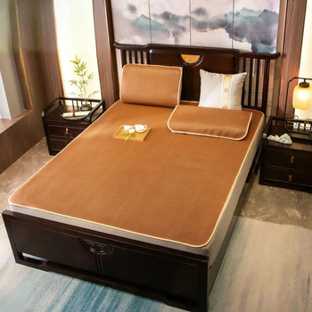 Trodijelni sklopivi set prostirki za krevet s Ice Silk matom, dizajn od ratana, šivanje splicing